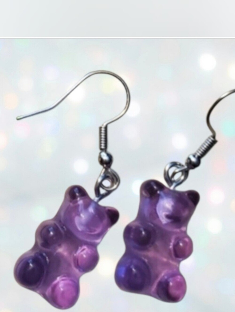 Purple Gummy Bear Earrings